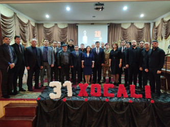 Xocalı soyqırımının 31-ci ildönümü münasibətilə Hacıqabul şəhər Folklor klubunda  “Qisas qiyamətə qalmadı” adlı ədəbi-bədii kompozisiya nümayiş etdirilib.