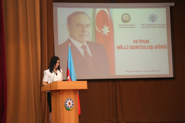Hacıqabul rayonunda 15 iyun Milli Qurtuluş Günü münasibəti ilə "Milli Qurtuluş Günü - müasir dövrümüzün qürur salnaməsi” adlı tədbir keçirildi.