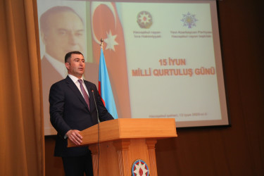 Hacıqabul rayonunda 15 iyun Milli Qurtuluş Günü münasibəti ilə "Milli Qurtuluş Günü - müasir dövrümüzün qürur salnaməsi” adlı tədbir keçirildi.